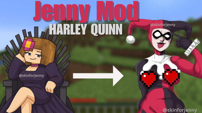 Download Jenny Mod: Harley Quinn Edition Skin for Minecraft – HD Texture 2025