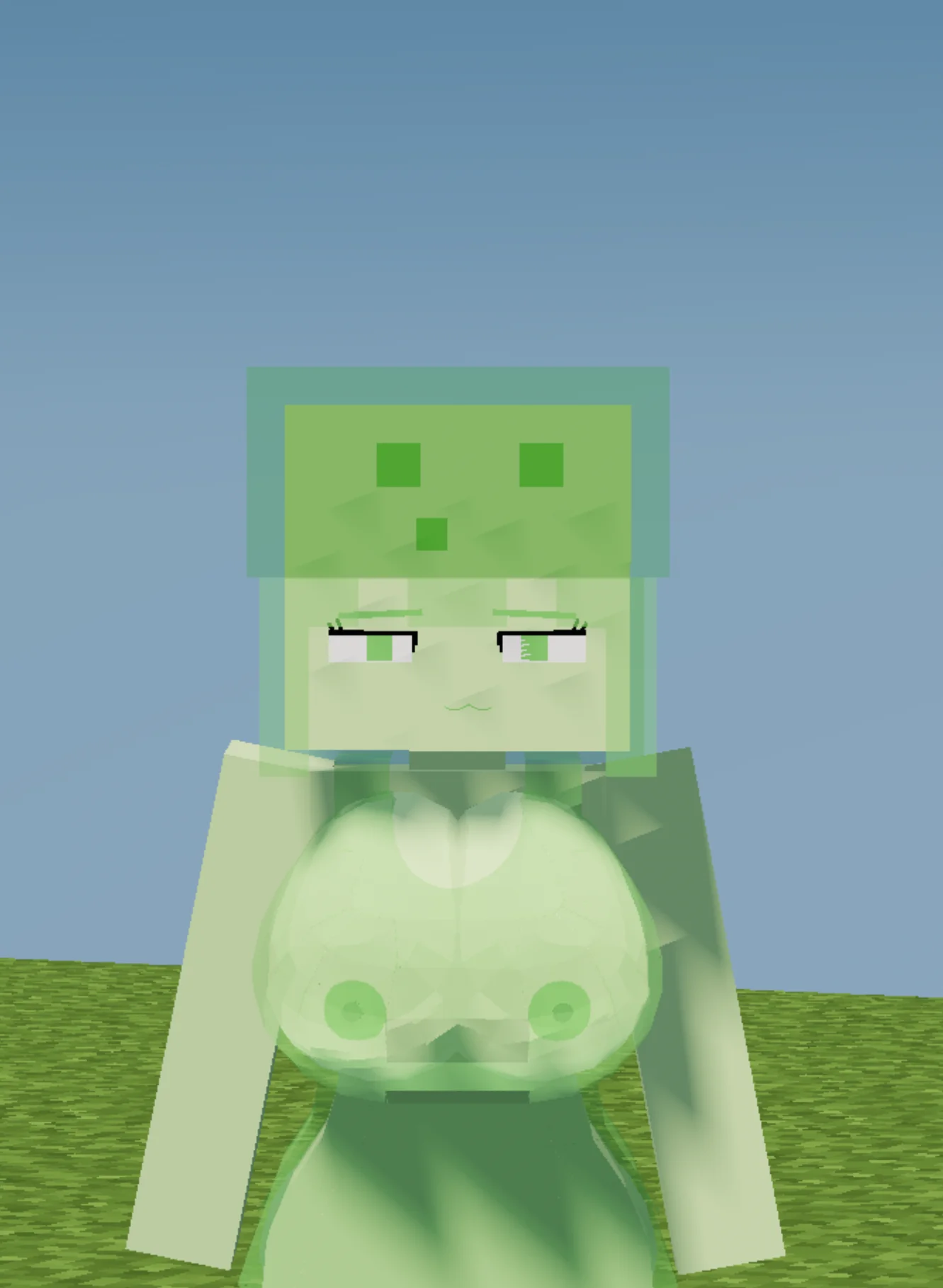 Jenny MOD: Meet All Characters and Their Unique Abilities 7 Screenshot of Slime Girl splitting into smaller slimes during battle